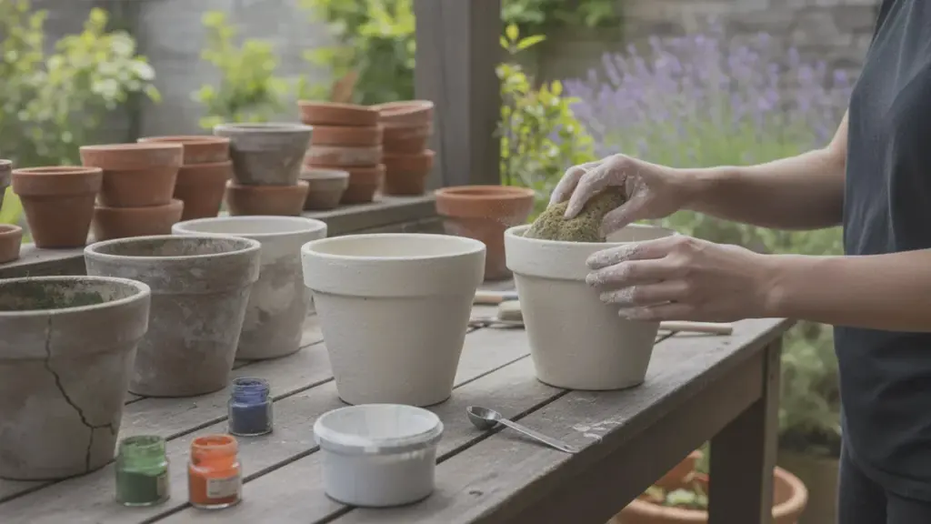 Trucco di verniciatura per meno di 10 Kč: vecchi vasi come ceramica di design