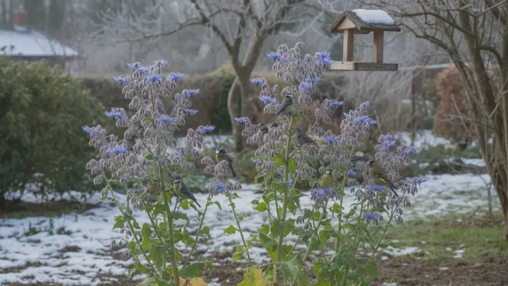 Questa erba trasforma il giardino in una mensa invernale per le cinciallegre