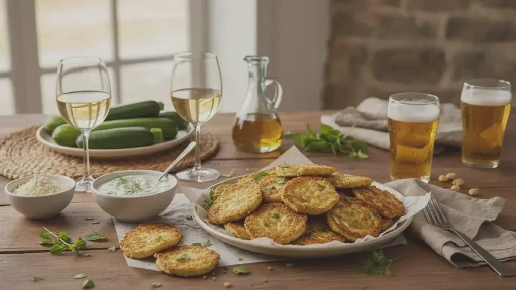 Frittelle di zucchine croccanti in stile greco per la serata con gli amici
